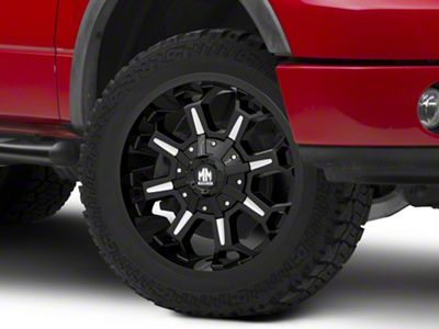 Moto Metal Combat Gloss Black Milled 6-Lug Wheel; 24x12; -44mm Offset (04-08 F-150)