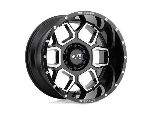 Moto Metal Spade Gloss Black Machined 6-Lug Wheel; 20x10; -24mm Offset (04-08 F-150)