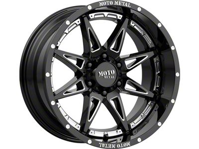 Moto Metal Hydra Gloss Black Milled 6-Lug Wheel; 18x8.5; 18mm Offset (07-13 Sierra 1500)
