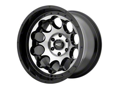 Moto Metal Rotary Gloss Black Machined 6-Lug Wheel; 17x9; -12mm Offset (07-13 Sierra 1500)