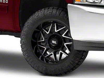 Moto Metal Turbine Gloss Black with Machined Face 6-Lug Wheel; 20x9; 1mm Offset (07-13 Silverado 1500)