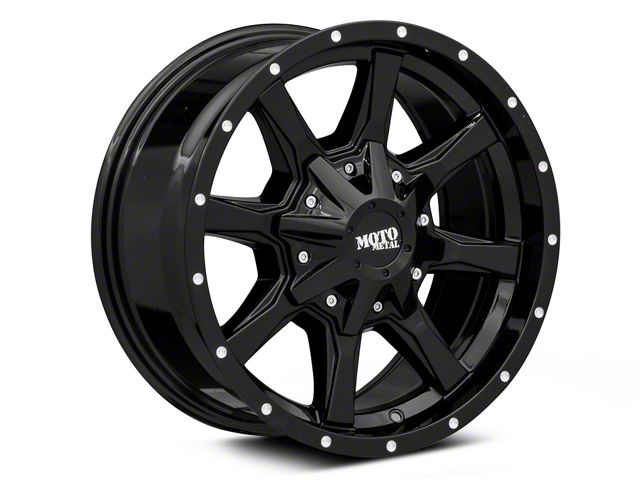 Moto Metal MO970 Gloss Black with Milled Lip 6-Lug Wheel; 20x10; -18mm Offset (07-14 Tahoe)