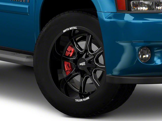 Moto Metal MO970 Gloss Black with Milled Spoke 6-Lug Wheel; 20x9; 0mm Offset (07-14 Tahoe)