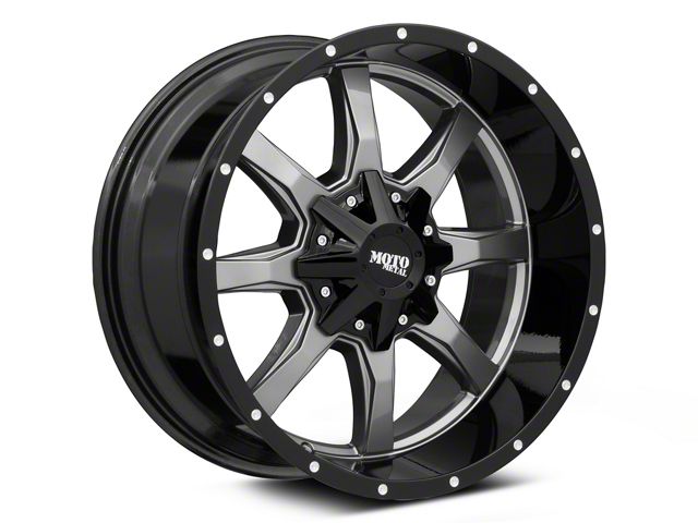 Moto Metal MO970 Gloss Gray Center with Gloss Black Lip 6-Lug Wheel; 20x10; -18mm Offset (07-14 Tahoe)