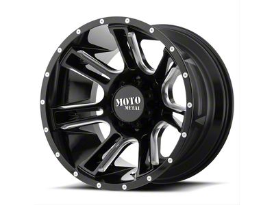 Moto Metal MO982 Amp Gloss Black Milled 6-Lug Wheel; 20x12; -44mm Offset (07-14 Tahoe)
