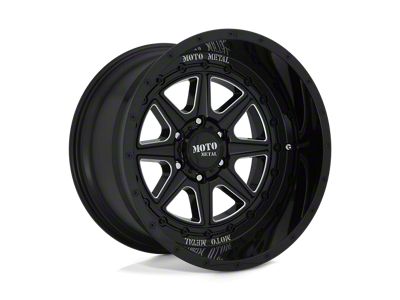 Moto Metal Phantom Gloss Black Milled 6-Lug Wheel; 24x12; -44mm Offset (07-14 Yukon)