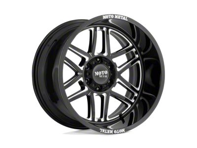 Moto Metal Folsom Gloss Black Milled 8-Lug Wheel; 20x10; -18mm Offset (08-10 F-250 Super Duty)