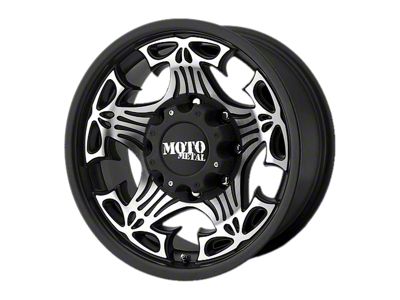 Moto Metal Skull Gloss Black with Machined Face 8-Lug Wheel; 20x9; -12mm Offset (08-10 F-250 Super Duty)
