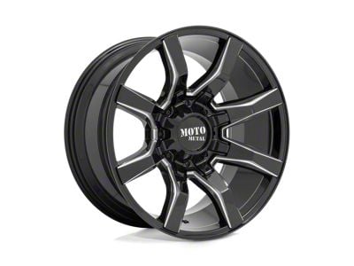 Moto Metal Spider Gloss Black Milled 8-Lug Wheel; 20x9; 0mm Offset (08-10 F-250 Super Duty)