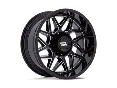 Moto Metal Turbine Gloss Black Milled 8-Lug Wheel; 20x9; 20mm Offset (08-10 F-250 Super Duty)