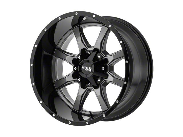 Moto Metal MO970 Gloss Gray with Gloss Black Lip 8-Lug Wheel; 20x10; -24mm Offset (10-18 RAM 2500)