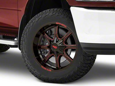Moto Metal MO970 Gloss Black Milled with Red Tint 8-Lug Wheel; 20x9; 0mm Offset (10-18 RAM 3500 SRW)