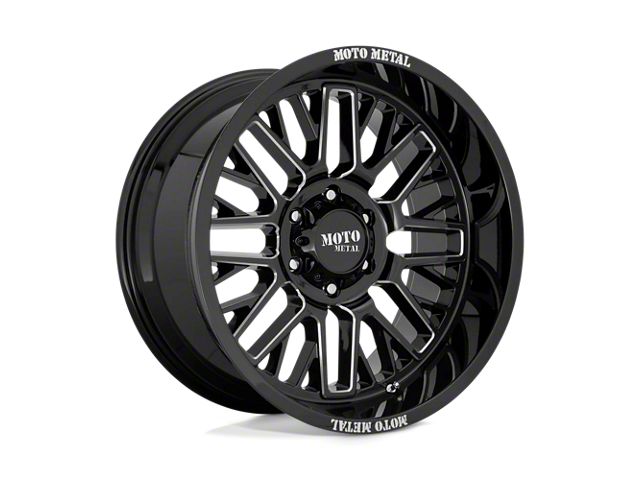 Moto Metal MO802 Gloss Black Milled 8-Lug Wheel; 20x9; 18mm Offset (11-16 F-250 Super Duty)