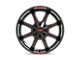 Moto Metal MO970 Gloss Black Milled with Red Tint and Moto Metal On Lip 8-Lug Wheel; 20x10; -18mm Offset (11-16 F-250 Super Duty)