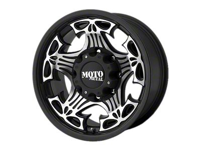 Moto Metal Skull Gloss Black with Machined Face 8-Lug Wheel; 17x9; -12mm Offset (11-16 F-250 Super Duty)