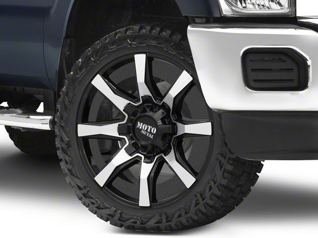 Moto Metal Spider Gloss Black Machined 8-Lug Wheel; 22x10; -18mm Offset (11-16 F-250 Super Duty)