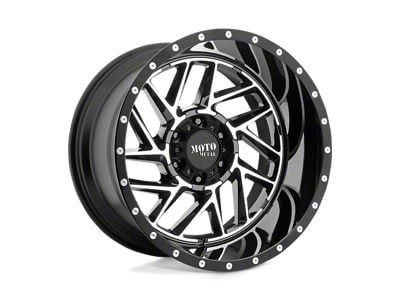 Moto Metal Breakout Gloss Black Machined 8-Lug Wheel; 20x12; -44mm Offset (11-16 F-350 Super Duty SRW)