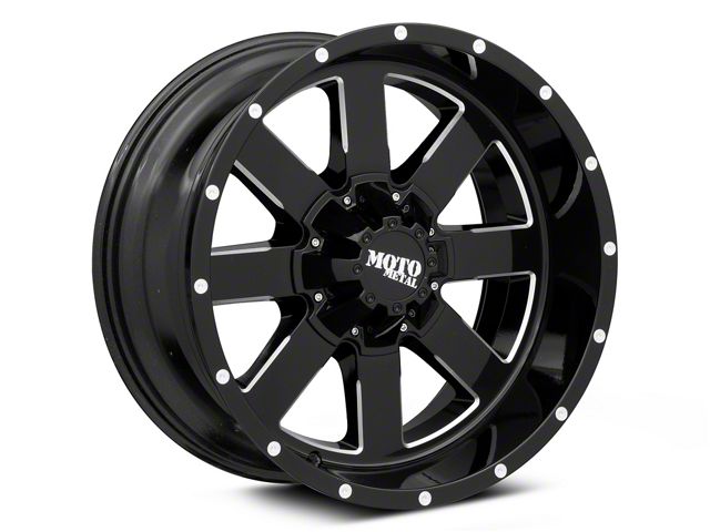 Moto Metal MO962 Gloss Black Milled 8-Lug Wheel; 20x10; -24mm Offset (11-14 Silverado 2500 HD)