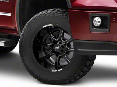 Moto Metal MO970 Gloss Black with Milled Spoke 6-Lug Wheel; 17x8; 0mm Offset (14-18 Sierra 1500)