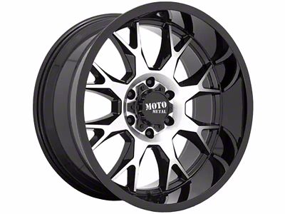 Moto Metal MO806 Gloss Black Machined 6-Lug Wheel; 22x12; -44mm Offset (14-18 Silverado 1500)