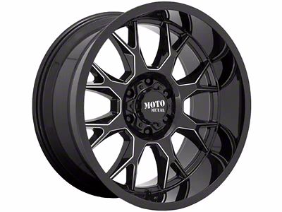 Moto Metal MO806 Gloss Black Milled 6-Lug Wheel; 22x12; -44mm Offset (14-18 Silverado 1500)