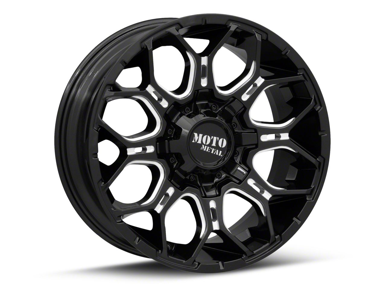 Moto Metal Silverado 1500 MO808 Sniper Gloss Black Milled 6-Lug