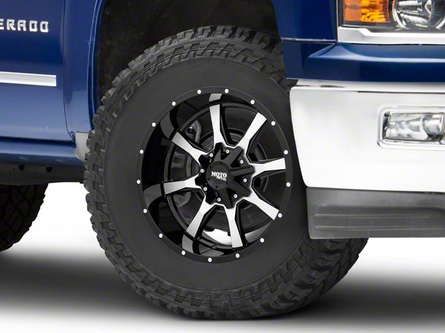 Moto Metal MO970 Gloss Black Machined 6-Lug Wheel; 18x9; 12mm Offset (14-18 Silverado 1500)