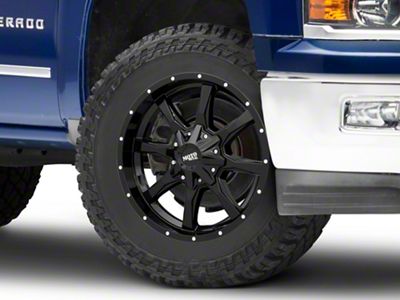 Moto Metal MO970 Gloss Black with Milled Lip 6-Lug Wheel; 20x10; -24mm Offset (14-18 Silverado 1500)