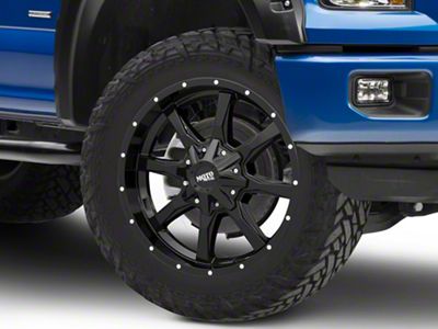 Moto Metal MO970 Gloss Black with Milled Lip 6-Lug Wheel; 22x10; -18mm Offset (15-20 F-150)