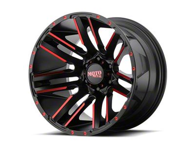 Moto Metal Razor Satin Black Machined Red Tint 6-Lug Wheel; 20x10; -24mm Offset (15-20 F-150)
