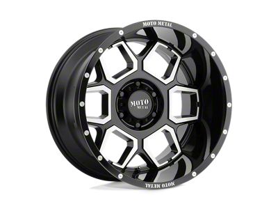 Moto Metal Spade Gloss Black Machined 6-Lug Wheel; 20x10; -24mm Offset (15-20 F-150)
