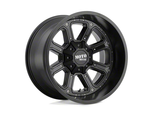 Moto Metal MO970 Gloss Black with Milled Lip 8-Lug Wheel; 18x10; -24mm Offset (15-19 Sierra 2500 HD)
