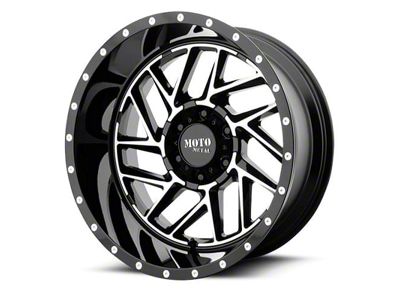 Moto Metal Breakout Gloss Black Machined 8-Lug Wheel; 20x9; 18mm Offset (15-19 Silverado 2500 HD)