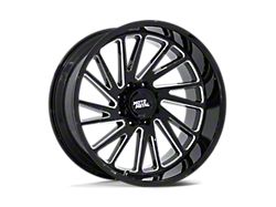 Moto Metal Combat Gloss Black Milled 8-Lug Wheel; 22x12; -44mm Offset (15-19 Silverado 3500 HD SRW)
