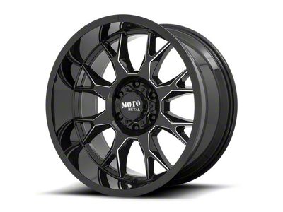 Moto Metal MO806 Gloss Black Milled 8-Lug Wheel; 20x10; -18mm Offset (15-19 Silverado 3500 HD SRW)