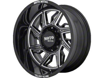 Moto Metal MO997 Hurricane Gloss Black Milled 6-Lug Wheel; Left Directional; 22x12; -44mm Offset (15-20 Tahoe)