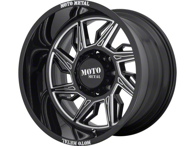 Moto Metal MO997 Hurricane Gloss Black Milled 6-Lug Wheel; Left Directional; 22x12; -44mm Offset (99-06 Silverado 1500)