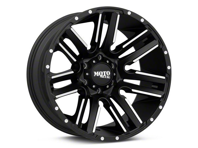 Moto Metal MO978 Razor Satin Black Machined 6-Lug Wheel; 20x9; 18mm Offset (14-18 Silverado 1500)
