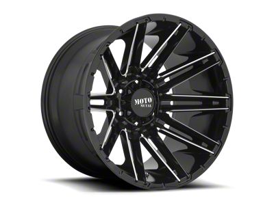 Moto Metal MO998 Kraken Gloss Black Milled 8-Lug Wheel; 20x9; 0mm Offset (20-25 Silverado 3500 HD SRW)