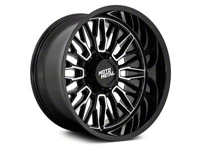 Moto Metal Stinger Gloss Black Machined 8-Lug Wheel; 20x9; 18mm Offset (23-25 F-250 Super Duty)