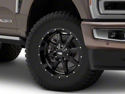Moto Metal MO970 Gloss Black Milled 8-Lug Wheel; 18x10; -24mm Offset (23-25 F-350 Super Duty SRW)