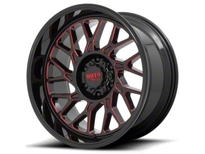 Moto Metal MO805 Gloss Black Milled with Red Tint 6-Lug Wheel; 22x10; -18mm Offset (24-25 Ranger)