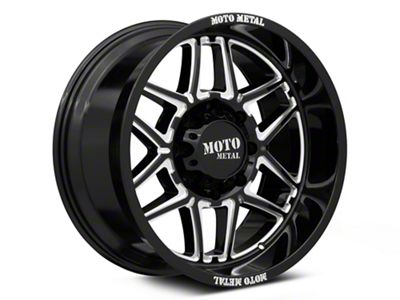 Moto Metal Folsom Gloss Black Milled 8-Lug Wheel; 20x10; -18mm Offset (94-02 RAM 2500)