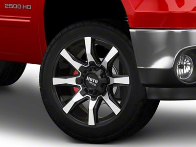 Moto Metal Spider Gloss Black Machined 8-Lug Wheel; 22x10; -18mm Offset (94-02 RAM 3500 SRW)