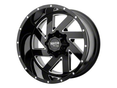 Moto Metal Melee Gloss Black Milled 8-Lug Wheel; 22x12; -44mm Offset (99-07 F-250 Super Duty)