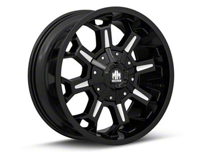 Moto Metal Combat Gloss Black Milled 6-Lug Wheel; 22x12; -44mm Offset (99-06 Sierra 1500)