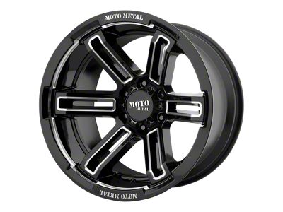 Moto Metal Rukus Gloss Black Milled 6-Lug Wheel; 20x9; 0mm Offset (15-22 Colorado)