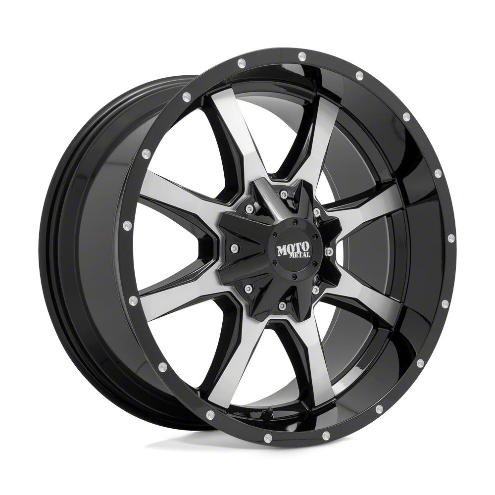 Moto Metal Dakota MO970 Gloss Black with Milled Lip 5-Lug