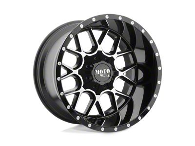 Moto Metal Siege Gloss Black Machined 5-Lug Wheel; 20x9; 0mm Offset (05-11 Dakota)