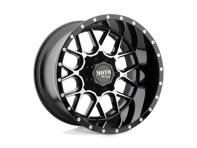 Moto Metal Siege Gloss Black Machined 5-Lug Wheel; 20x10; -18mm Offset (05-11 Dakota)